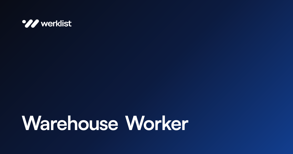 Warehouse Worker, Logatec, Slovenia | Werklist