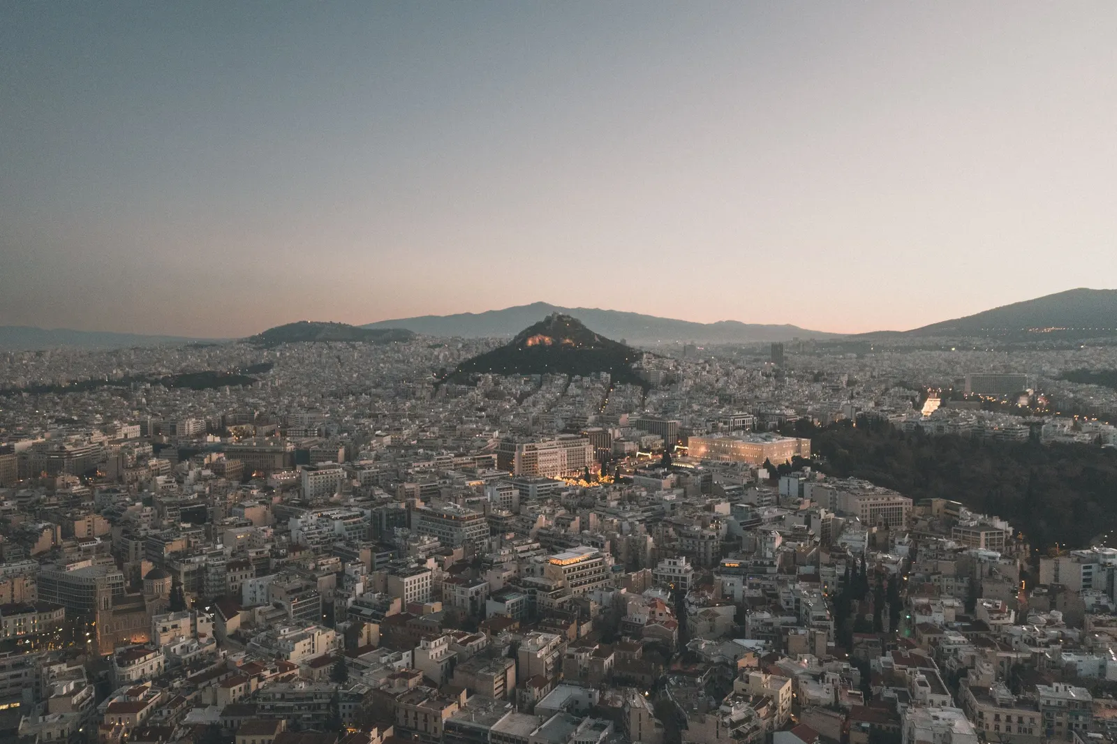 Athens at dusk