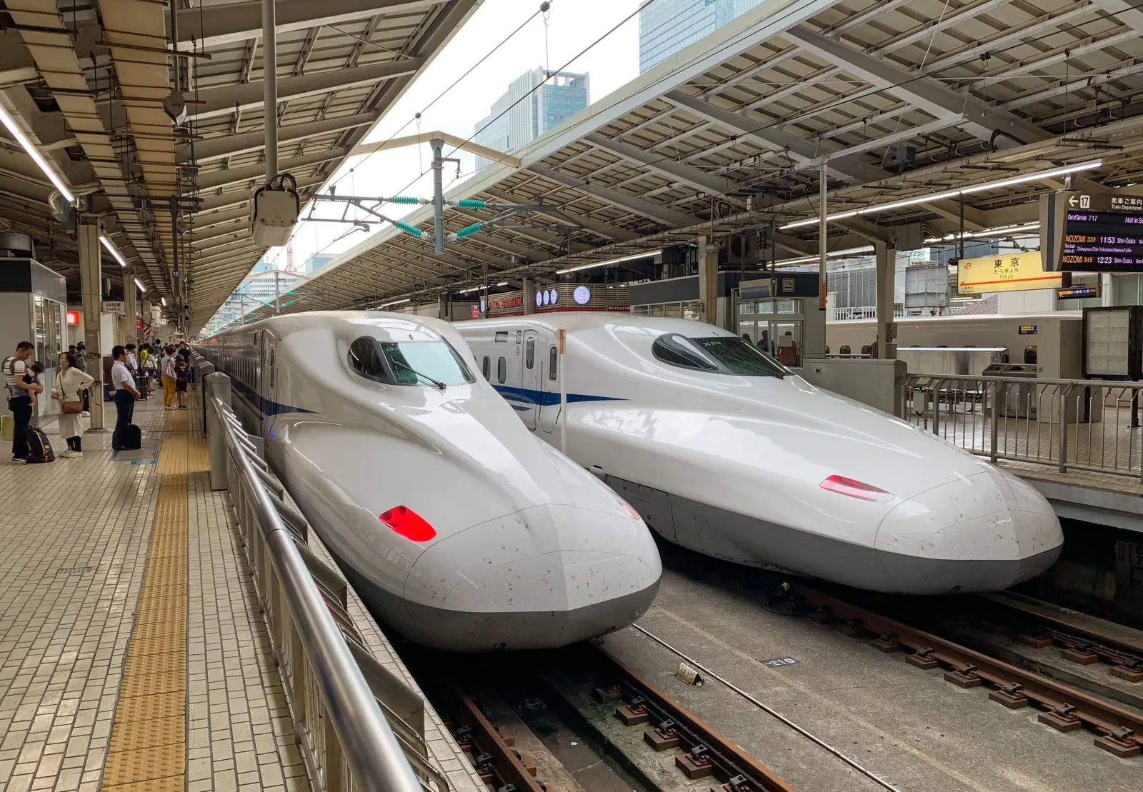 Bullet trains at Tokyo Station